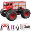 Desdoni Remote Control Car, RC Fire Truck for Kids, RC Monster Truck Toy 2.4GHz 1:18 Scale Model Vehicle with LED Lights Sounds Racing Sport Toy Car for Adults Boys Girls Kids Gift 2Pcs Batteries view 1