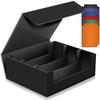 1800+ Trading Card Storage Box, Magnetic Closure Toploaders Storage Box Hold 600+ 35PT 3"x4" Standard Toploaders, PU Leather Card Deck Boxes Fit for MTG,Marvel,Sport Cards,Game Cards, Business Cards view 1