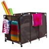 Pool Bins Pool Noodles Holder, Toys, Floats, Balls and Floats Equipment Mesh Rolling Storage Organizer Bin, Extra Large (30.2" L x 47.2" W x 34" H), Brown view 1