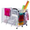 Pool Bins Pool Noodles Holder, Toys, Floats, Balls and Floats Equipment Mesh Rolling Storage Organizer Bin,Extra Large (30.2" L x 47.2" W x 34" H), White view 1