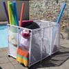 Pool Bins Pool Noodles Holder, Toys, Floats, Balls and Floats Equipment Mesh Rolling Storage Organizer Bin,Extra Large (30.2" L x 47.2" W x 34" H), White view 2