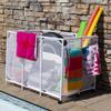 Pool Bins Pool Noodles Holder, Toys, Floats, Balls and Floats Equipment Mesh Rolling Storage Organizer Bin,Extra Large (30.2" L x 47.2" W x 34" H), White view 3