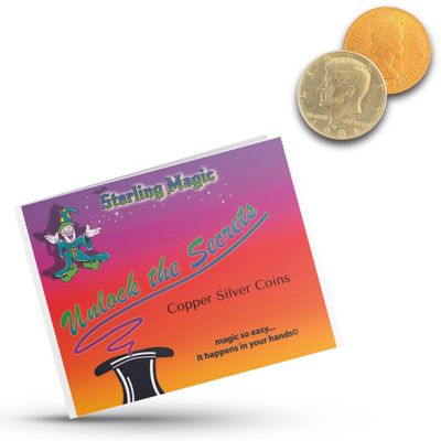 Ted's Sterling Magic Copper Silver Coins Genuine US Half Dollar Copper Penny Coin Trick (Irish Penny)