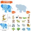 BXI 17 Pcs Zoo Animals Felt Board Story Pieces Set for Toddlers, Preschool & Kindergarten, Precut Felt Jungle Animals Figures for Preschool Crafts Activity Early Learning Storytelling view 2