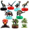 10 Pcs Dinosaur Centerpieces For Birthday Party 3D Dino Honeycomb Table Decorations Safari Jungle Animal Theme Baby Shower Table Paper Topper Stand Decor For Boys Girls Kids view 1
