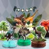 10 Pcs Dinosaur Centerpieces For Birthday Party 3D Dino Honeycomb Table Decorations Safari Jungle Animal Theme Baby Shower Table Paper Topper Stand Decor For Boys Girls Kids view 4