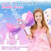 Britik Bubble Wands for Kids Girls - LED Light & Music Bubble Machine: 3 AA Batteries & 2 Bubble Solutions, Outdoor Party Birthday Toys for Toddlers, Gift for 3 4 5 6 7 8 Year Old Girls view 2