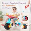 KRIDDO 2 in 1 Kids Tricycles Age 18 Month to 3 Years, Gift Toddler Tricycles for 2-3 Year Olds, Trikes for Toddlers with Push Handle and Duck Bell (Classic, EVA Wheel) view 2
