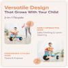 KRIDDO 2 in 1 Kids Tricycles Age 18 Month to 3 Years, Gift Toddler Tricycles for 2-3 Year Olds, Trikes for Toddlers with Push Handle and Duck Bell (Classic, EVA Wheel) view 3