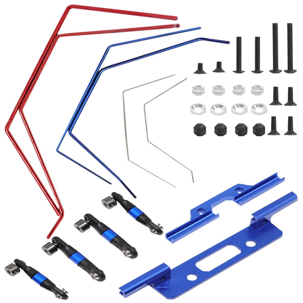 hopsupRC RC Aluminum Front and Rear Wide Sway Bar Kit Upgrades Part for 1/10 Slash 2WD RC Car,Alloy Sway Bar Kit Front & Rear Anti-Roll Bar Wide Sway Bar Hops Up