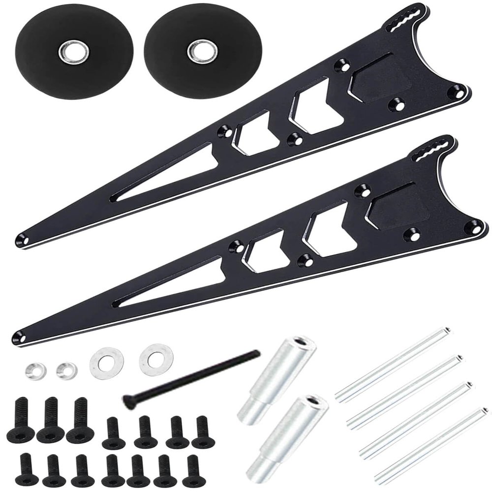 hopsupRC RC Aluminim Adjustable Wheelie Bar Kit Tail Wheel Head up Wheel Upgrades Part for 1/10 Slash 2WD,Rustler,Bandit,Adjustable Wheelie Bar Kit Tail Wheel Head up Wheel Assembly Hops Up