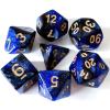 Galaxy DND Dice 7Pieces, Glitter Sparkle Cosmic Blue Black Mixed Polyhedral DND Dice for RPG MTG Table Game Dice view 1