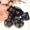 Galaxy DND Dice 7Pieces, Glitter Sparkle Cosmic Blue Black Mixed Polyhedral DND Dice for RPG MTG Table Game Dice view 2