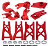 RCMYou Upgrades Part for 1/10 Granite/Senton 4x4 3S Blx & Mega 550,Vorteks 4x4 3S Blx,Alloy Front Rear Suspension Arm & Steering Blocks Caster Blocks C-Hubs Stub Axle Carriers,Red view 1