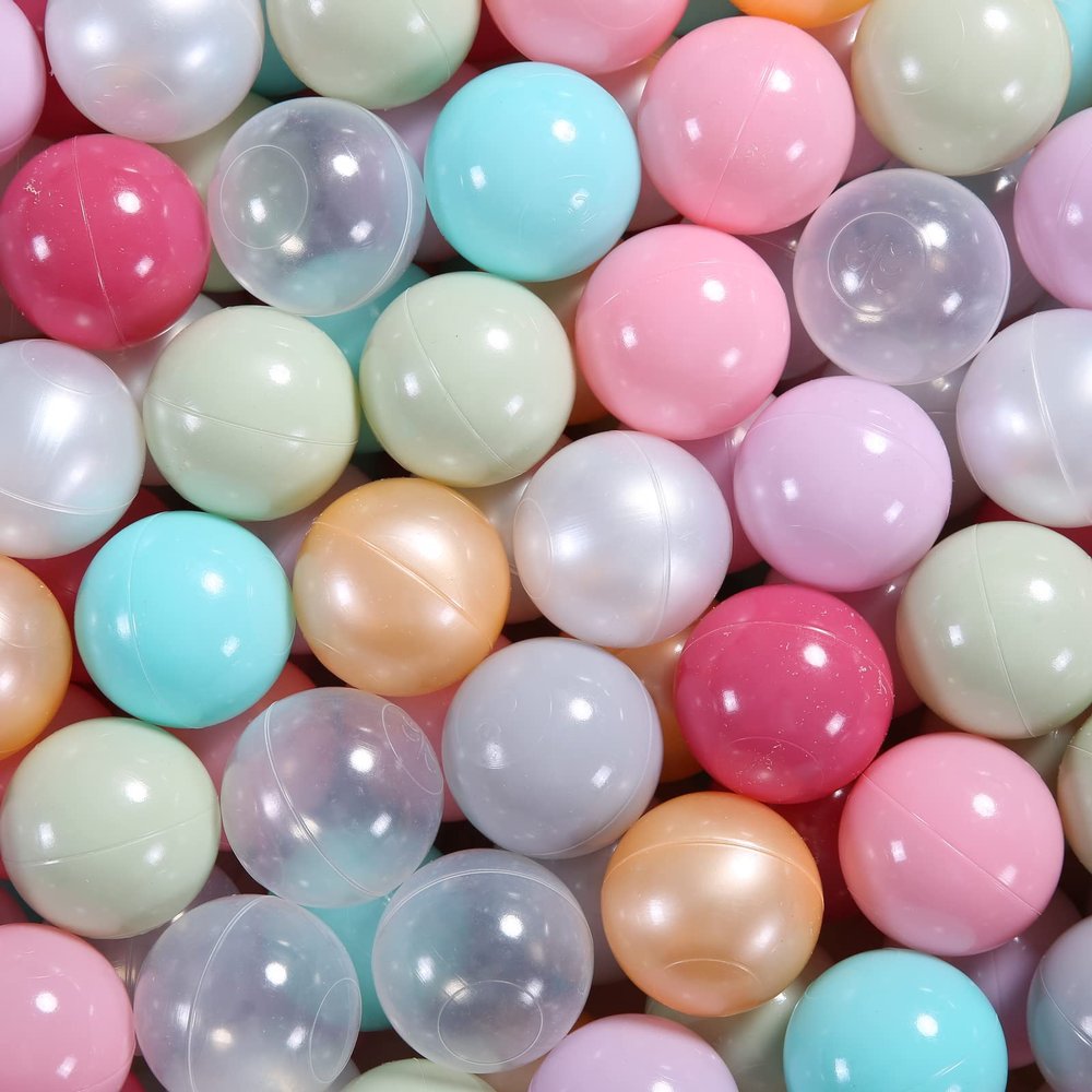 GUESVOT Ball Pit Balls Plastic Balls for Ball Pit BPA Free Plastic Balls Crush and Smash Proof Ball 100pcs 2.2" Set for Toddlers for Play Tent Tunnel (Macaron 10 Colors)