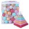 GUESVOT Ball Pit Balls Plastic Balls for Ball Pit BPA Free Plastic Balls Crush and Smash Proof Ball 100pcs 2.2" Set for Toddlers for Play Tent Tunnel (Macaron 10 Colors) view 2