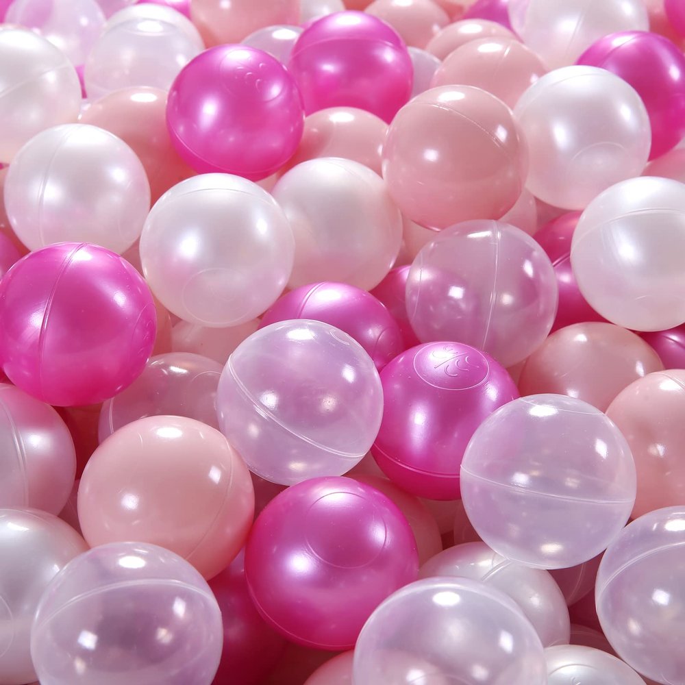 GUESVOT Ball Pit Balls for Ball Pit BPA Free Plastic Balls Crush and Smash Proof Balls 100pcs 2.2" Set for Toddlers for Play Tent Tunnel (Pink Mix)