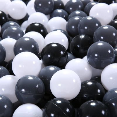 GUESVOT Ball Pit Balls Plastic Balls for Ball Pit BPA Free Plastic Balls Crush and Smash Proof Ball 100pcs 2.2" Set for Toddlers for Play Tent Tunnel (Black+White+Gray)