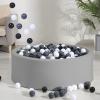 GUESVOT Ball Pit Balls Plastic Balls for Ball Pit BPA Free Plastic Balls Crush and Smash Proof Ball 100pcs 2.2" Set for Toddlers for Play Tent Tunnel (Black+White+Gray) view 3