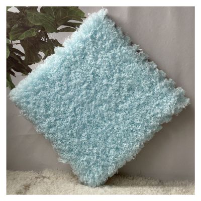 1 X 1 Ft Interlocking Carpet Tiles, 60 Pieces Interlocking Fuzzy Mat, Long Plush Foam Floor Tiles, Non-Slip Puzzle Floor Mat for Living Room, Bedroom, Playroom(Color:LightBlue)