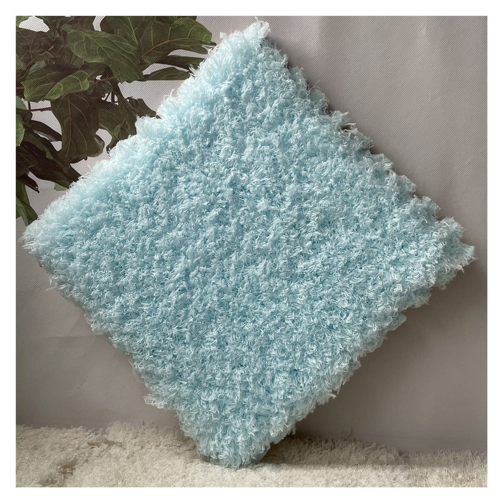 1 X 1 Ft Interlocking Carpet Tiles, 60 Pieces Interlocking Fuzzy Mat, Long Plush Foam Floor Tiles, Non-Slip Puzzle Floor Mat for Living Room, Bedroom, Playroom(Color:LightBlue)