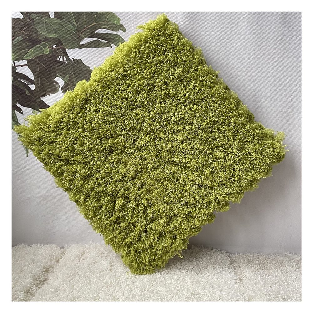 1 X 1 Ft Interlocking Carpet Tiles, 60 Pieces Interlocking Fuzzy Mat, Long Plush Foam Floor Tiles, Non-Slip Puzzle Floor Mat for Living Room, Bedroom, Playroom(Color:Green)