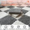 1 X 1 Ft Interlocking Carpet Tiles, 60 Pieces Interlocking Fuzzy Mat, Long Plush Foam Floor Tiles, Non-Slip Puzzle Floor Mat for Living Room, Bedroom, Playroom(Color:Green) view 3