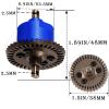 hopsupRC RC Steel Front Main Gear & Differential Case Upgrades Part for 1/10 Slash/Rustler/Stampede 4X4 VXL,Metal Differential Front Differential Upgrades,5381 6882 5379,Blue view 3