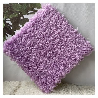 1 X 1 Ft Interlocking Carpet Tiles, 60 Pieces Interlocking Fuzzy Mat, Long Plush Foam Floor Tiles, Non-Slip Puzzle Floor Mat for Living Room, Bedroom, Playroom(Color:Purple)