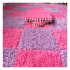1 X 1 Ft Interlocking Carpet Tiles, 60 Pieces Interlocking Fuzzy Mat, Long Plush Foam Floor Tiles, Non-Slip Puzzle Floor Mat for Living Room, Bedroom, Playroom(Color:Red+Purple) view 1