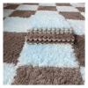 1 X 1 Ft Interlocking Carpet Tiles, 60 Pieces Interlocking Fuzzy Mat, Long Plush Foam Floor Tiles, Non-Slip Puzzle Floor Mat for Living Room, Bedroom, Playroom(Color:Blue+Gray) view 1