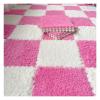 1 X 1 Ft Interlocking Carpet Tiles, 60 Pieces Interlocking Fuzzy Mat, Long Plush Foam Floor Tiles, Non-Slip Puzzle Floor Mat for Living Room, Bedroom, Playroom(Color:Red White) view 1