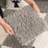 1 X 1 Ft Interlocking Carpet Tiles, 60 Pieces Interlocking Fuzzy Mat, Long Plush Foam Floor Tiles, Non-Slip Puzzle Floor Mat for Living Room, Bedroom, Playroom(Color:Red White) view 2