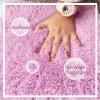 1 X 1 Ft Interlocking Carpet Tiles, 60 Pieces Interlocking Fuzzy Mat, Long Plush Foam Floor Tiles, Non-Slip Puzzle Floor Mat for Living Room, Bedroom, Playroom(Color:Apricot+White) view 4