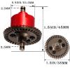 hopsupRC RC Steel Front Main Gear & Differential Case Upgrades Part for 1/10 Slash/Rustler/Stampede 4X4 VXL,Metal Differential Front Differential Upgrades,5381 6882 5379,Red view 3
