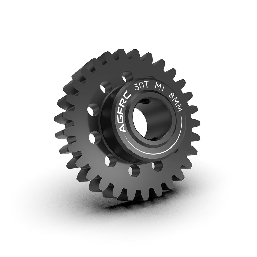 AGFRC Hardened Steel 8MM MOD1 30T RC Pinion Motor Gear for High Speed Runs and Drag Racing Application RC Upgrade Part (PG30T8 V2)