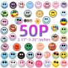 50PCS Trolley Case PVC Stickers Waterproof Cute Removable Graffiti Stickers for Laptops, Skateboards, Water Bottles and More - Reusable for Teens and Adults (Smiling Face) view 3