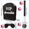 Sratte 4 Pcs Rip Twenties Piata 10 x 14.8 x 2.7 Inch Death to My 20s Funeral Piata for Men Women 30th Birthday Party Anniversary Funny Decoration with Stick Blindfold Confetti Bat view 2