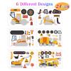 24 Sheets Construction Make a Face Sticker Sheets for Kids Todders Activities, Make Your Own Stickers for Kids Birthday Party Favor Supplies Craft view 2
