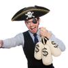 SGBETTER 4 Pack Tricorn Hat Black Pirate Hats Colonial Tricorn Hat for Halloween Dress up Pirate Theme Party Costume Accessory view 3