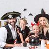 SGBETTER 4 Pack Tricorn Hat Black Pirate Hats Colonial Tricorn Hat for Halloween Dress up Pirate Theme Party Costume Accessory view 4