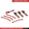 RCAWD 4x Double Long Stroke Full Alloy Front/Rear Damper Shock Absorber And 4x Linkage For Fms Eazyrc Roc Hobby Fcx24 1-24 And 1-18 Crawlers(Red) view 4