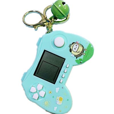 Retro Classic Game Console Pendant Keychain Playable Electronic Miniature Handheld Mini Games Machine with Keychain Ring Gift (U5)