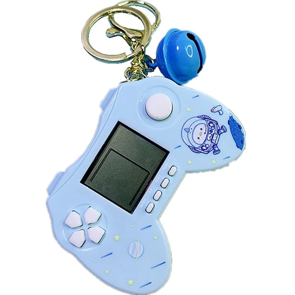 Retro Classic Game Console Pendant Keychain Playable Electronic Miniature Handheld Mini Games Machine with Keychain Ring Gift (V5)