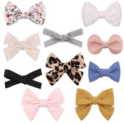 10 PCS Baby Girl Hair Clips Bows Barrettes Fully Lined Alligator Clip Hair Accessories for Little Girl Toddler Kids Children (Muticolor)