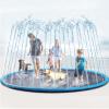 Lewtemi 10 ft Extra Large Non-Slip Splash Pad 120" for Adult Kids and Dog, Giant Thicken Sprinkler Pool Summer Outdoor Toys Fun Backyard Fountain Play Mat for Family Pet Dog (Blue,Classic Style) view 1