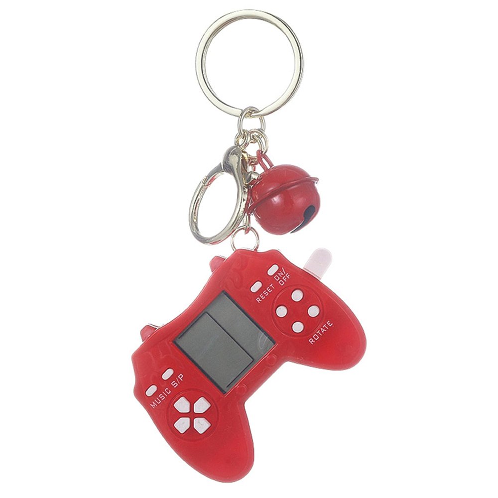 Retro Classic Game Console Pendant Keychain Playable Electronic Miniature Handheld Mini Games Machine with Keychain Ring Gift (O5)