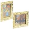 Kisangel 2pcs Mini Dollhouse Picture Frames, Antique Mini Gold Frames, 1:12 Oil Painting Model Painting Props for Miniature Christmas Home Arts view 1