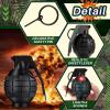 Sratte 8 Pcs Toy Hand Grenades with Realistic Sound Effects and Flashing Light, Plastic Fake Grenades Military for Army Role Play Prop (Black) view 3