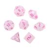 7 Pcs/Set DND Polyhedral Dice Set Resin Dice Desktop Game Table Board Game Toy for Roleplaying Games Dungeons and Dragons-Wonderland(Pink) view 1